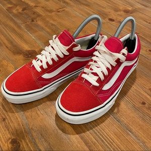 Vans Off The Wall Old Skool Core Skate Shoe Red Leather 751505 Men 4 Women 5.5